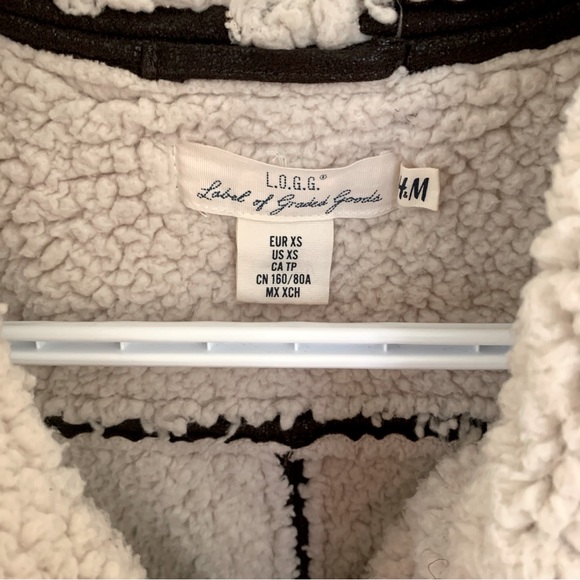 H&M L.O.G.G XS faux Sherpa faux suede vest - Picture 2 of 5